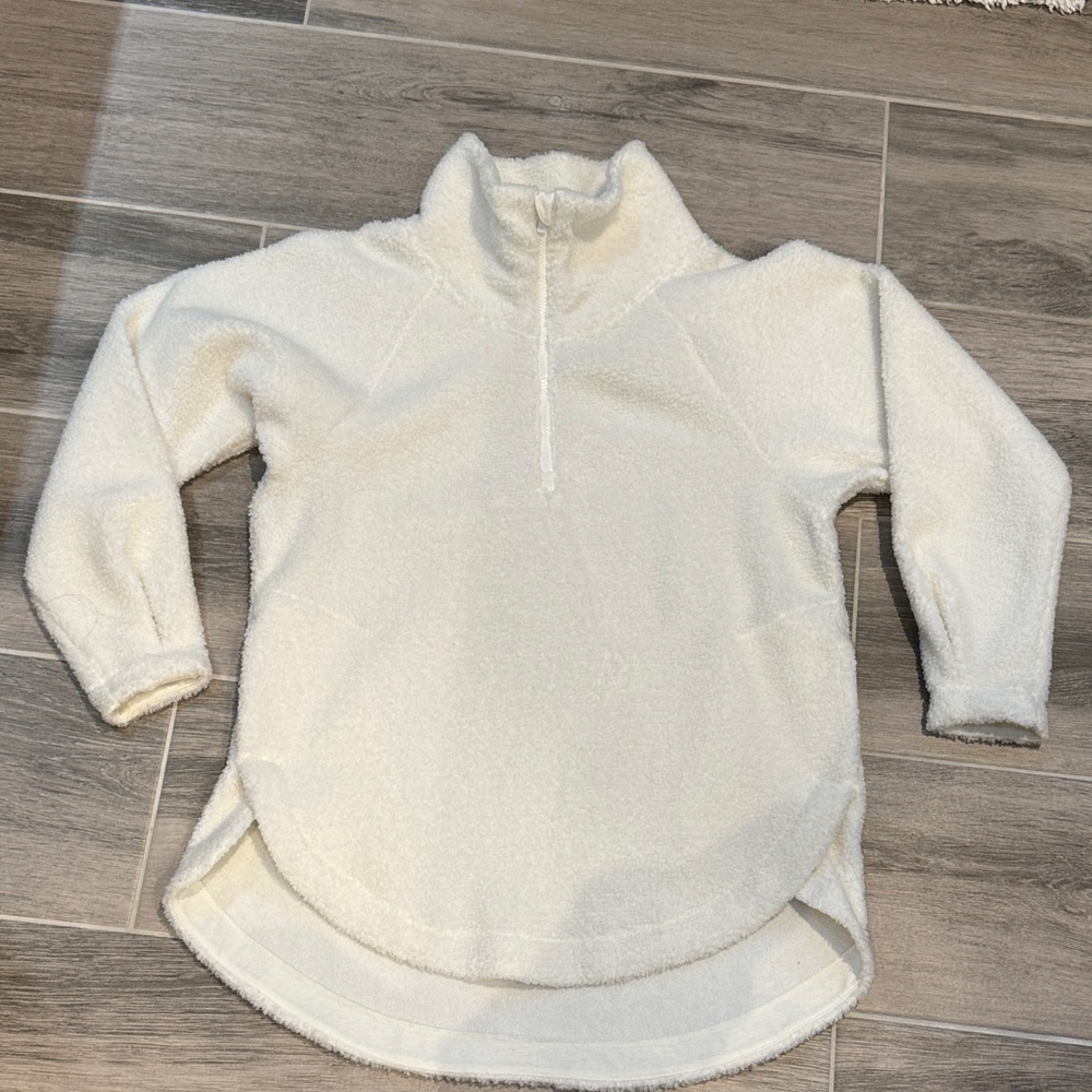 NWT All in Motion Medium Off-White Women’s Fleece Sherpa Tunic Jacket